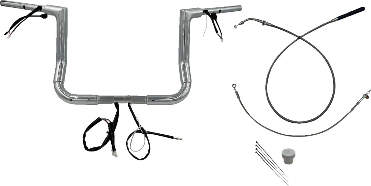 FAT BAGGERS INC HANDLEBAR KIT 12" FLHX/SE 23-24 1.5 FLAT TOP CHROME 649012