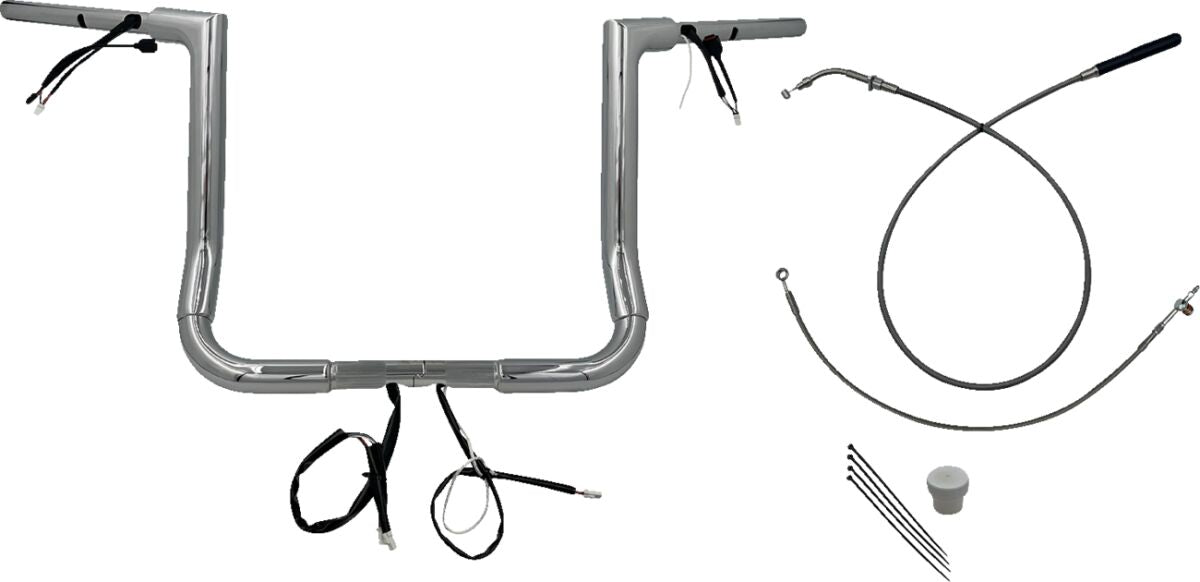 FAT BAGGERS INC HANDLEBAR KIT 14" FLHX/SE 23-24 1.5 FLAT TOP CHROME 649014