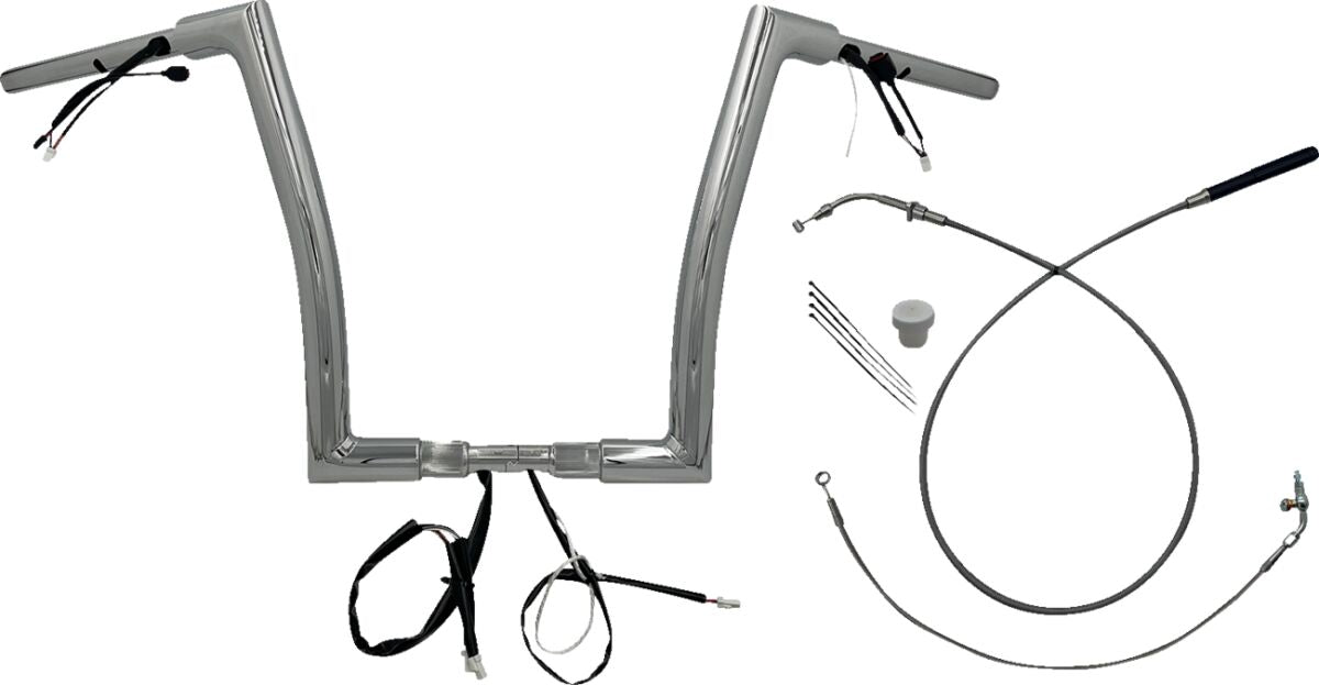 FAT BAGGERS INC HANDLEBAR KIT 14" FLTRX/SE 23-24 1.5 FLAT TOP CHROME 649914