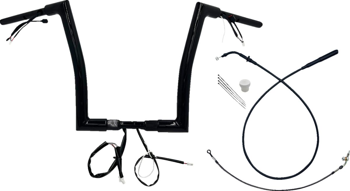 FAT BAGGERS INC HANDLEBAR KIT 14" FLTRX/SE 23-24 1.5 FLAT TOP BLACK 649914-B
