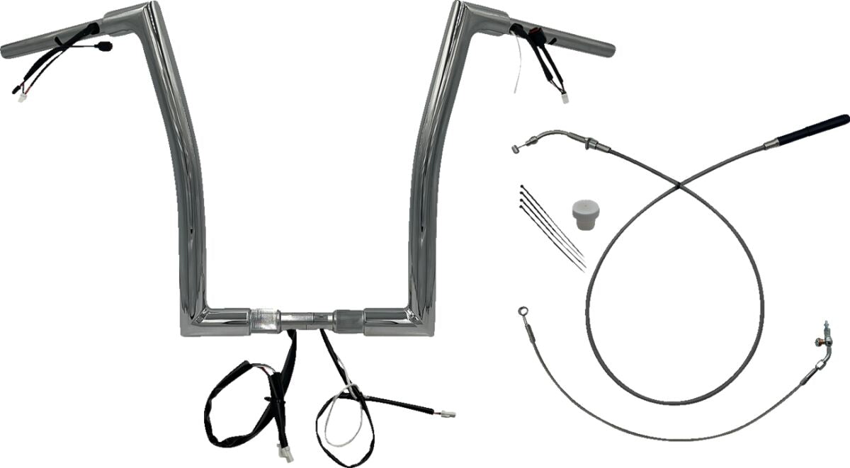 FAT BAGGERS INC HANDLEBAR KIT 16" FLTRX/SE 23-24 1.5 FLAT TOP CHROME 649916