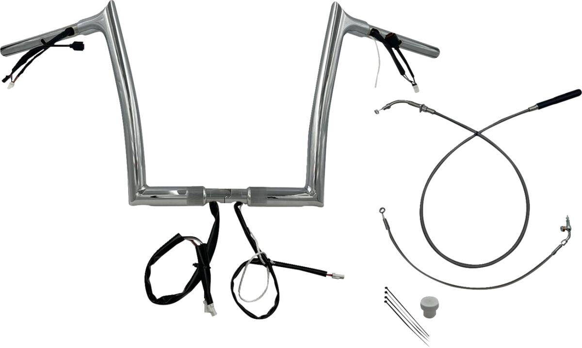 FAT BAGGERS INC H-BAR EZ INSTALL WIRED 1.25" POINTED TOP CHR 12" FLTRX, SE 949912