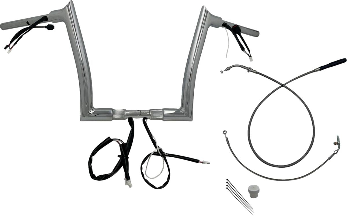 FAT BAGGERS INC 1-1/2" EZ Install Pointed Top Handlebar - 12" - Chrome 849912