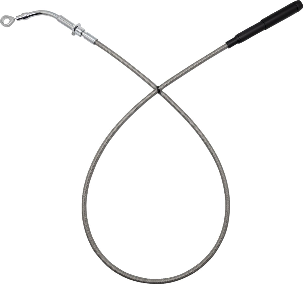 FAT BAGGERS INC EZ Install Upper Clutch Cable - FLH/FLT - +2" - Braided Stainless Steel 118002-C