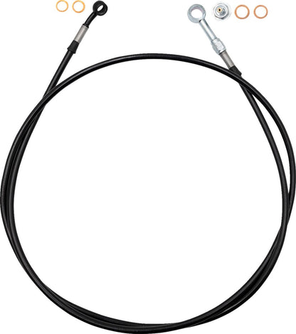 FAT BAGGERS INC EZ Install Brake Line - 60" - Black Braid 100060-B