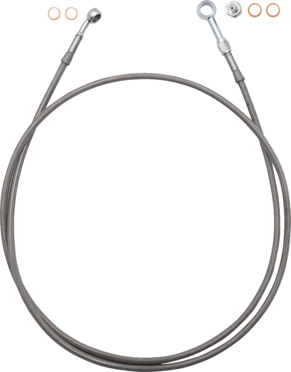 FAT BAGGERS INC EZ Install Brake Line - 65" - Stainless Steel Braid 100065