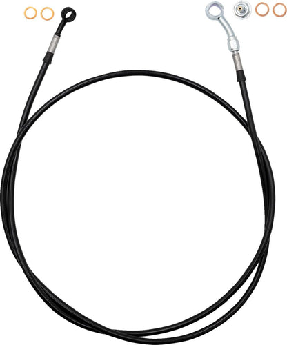 FAT BAGGERS INC EZ Install Brake Line - 64" - Black Braid 110064-B