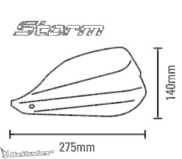 BARKBUSTERS HANDGUARD STORM 25.4MM BK STM-002-BK