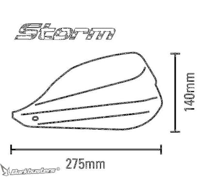 BARKBUSTERS HANDGUARD STORM 25.4MM BK STM-002-BK
