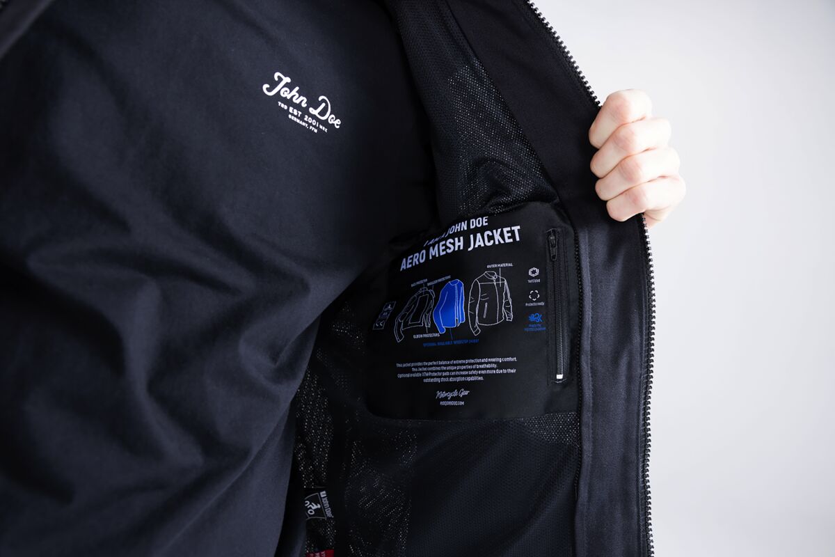 JOHN DOE JACKET AERO MESH BLACK MD J8001-M