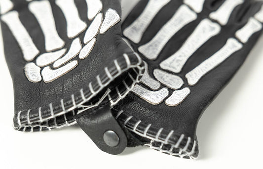JOHN DOE GLOVE SKELETOR LEATHER BLACK/W JDG7040-L