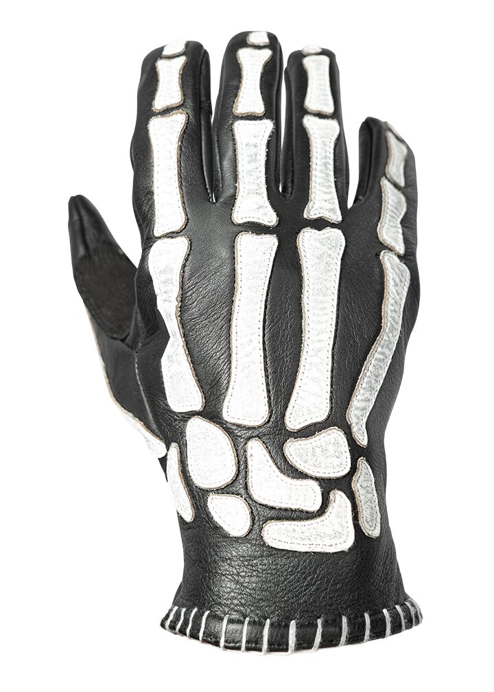 JOHN DOE GLOVE SKELETOR LEATHER BLACK/W JDG7040-XL
