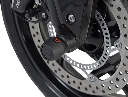 SW-MOTECH FRONT AXLE SLIDER SET BLACK Street Triple , Daytona STP.11.176.10501/B