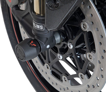 SW-MOTECH FRONT AXLE SLIDER SET BLACK Tiger 800 models / SpeedTr 1050 / Ténéré STP.11.176.10001/B