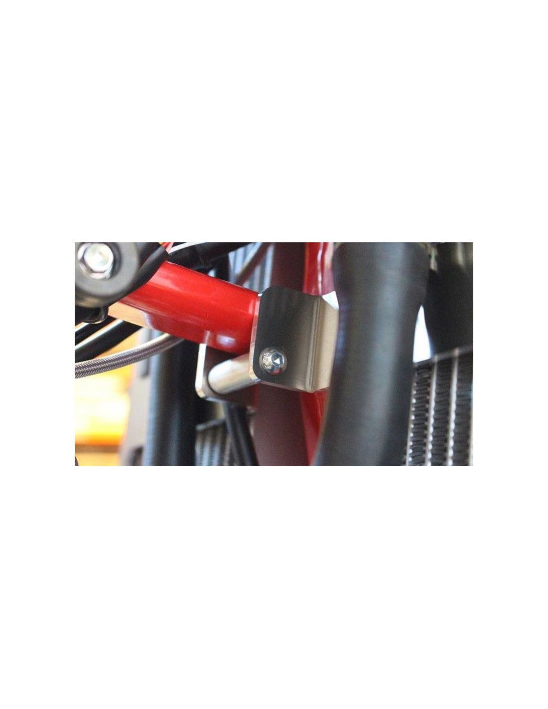 Radiator braces in aluminum with red spacers for GasGas EC250 - EC300 - EC300 Ranger