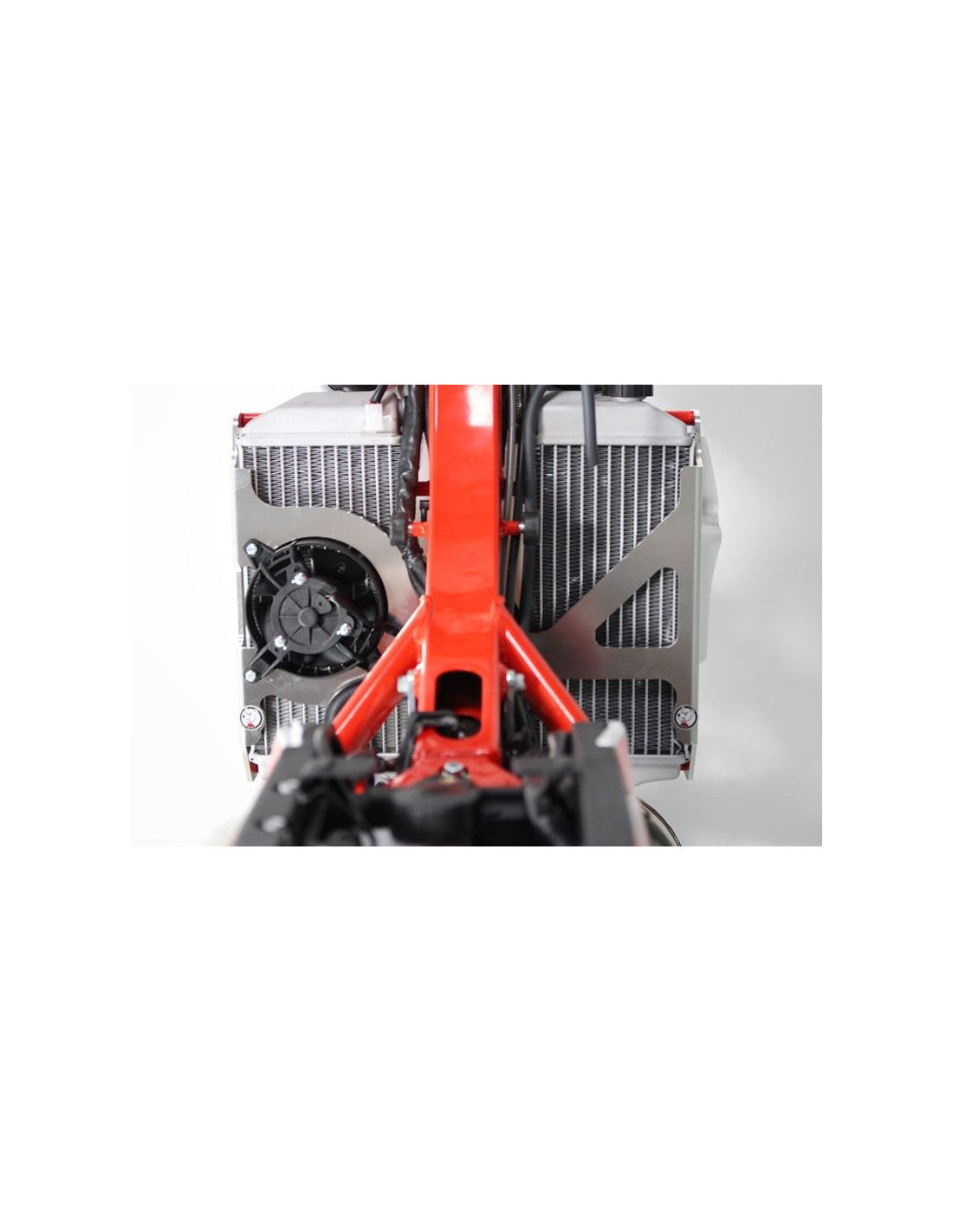 Vue arrière des protections de radiateurs en aluminium pour Beta 125RR - 200RR - 250RR - 300RR