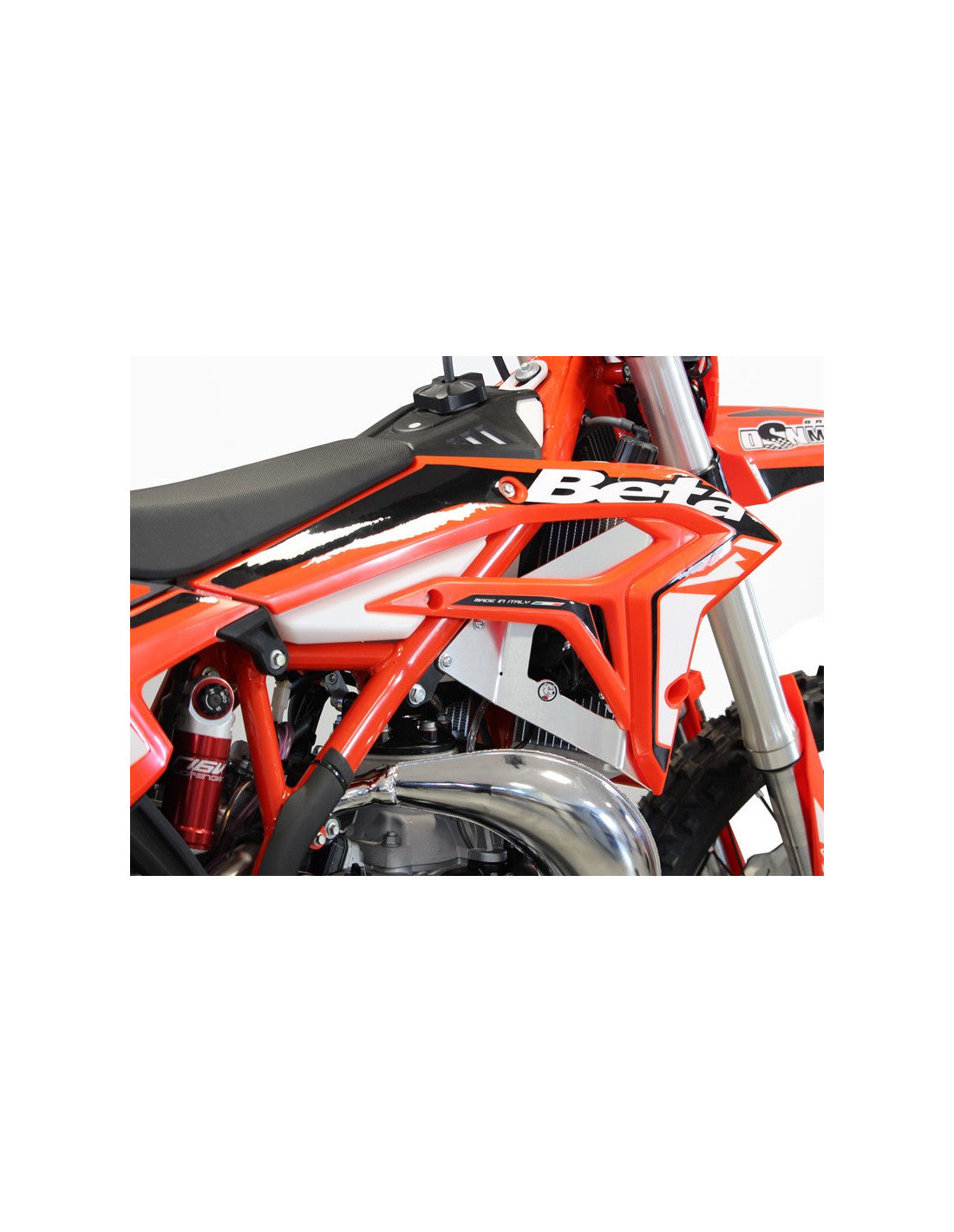 Vue arrière des protections de radiateurs en aluminium pour Beta 250 et 300Xtrainer