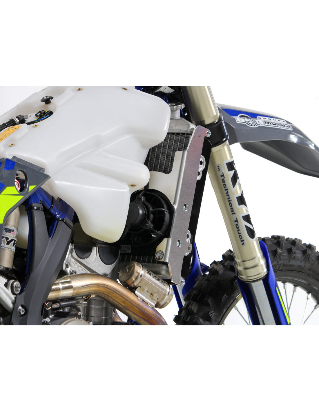 Vue arrière droite des protections de radiateurs en aluminium pour Sherco SEF300
