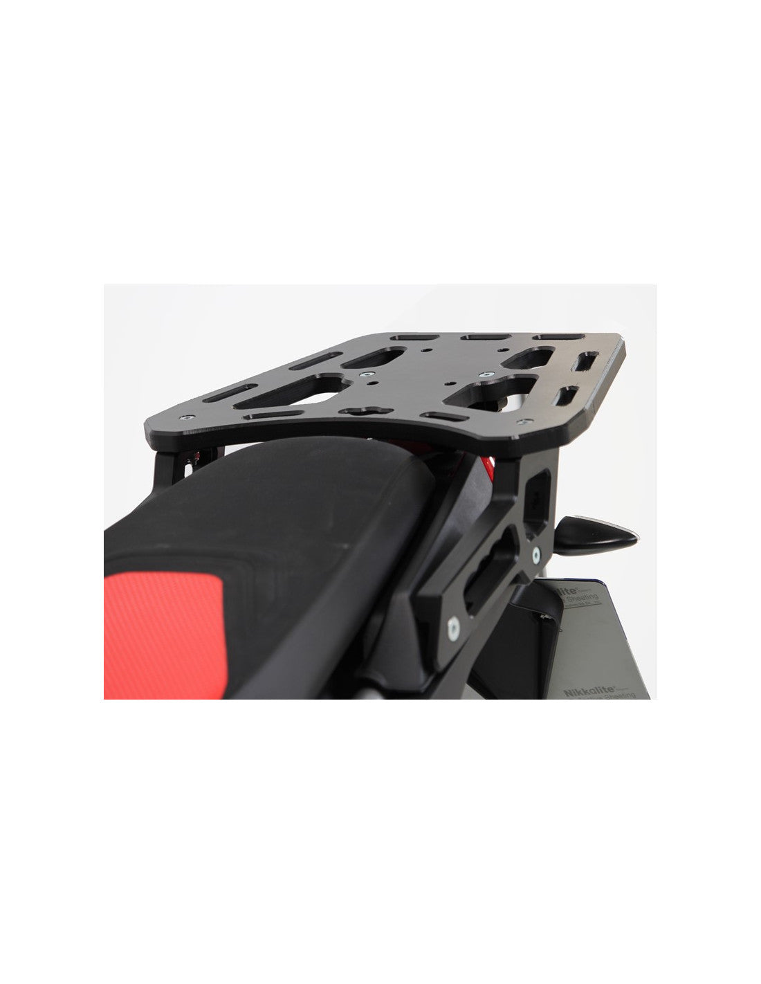 Côté gauche du porte paquet noir en plastique PEHD 15mm pour Aprilia Tuareg 660