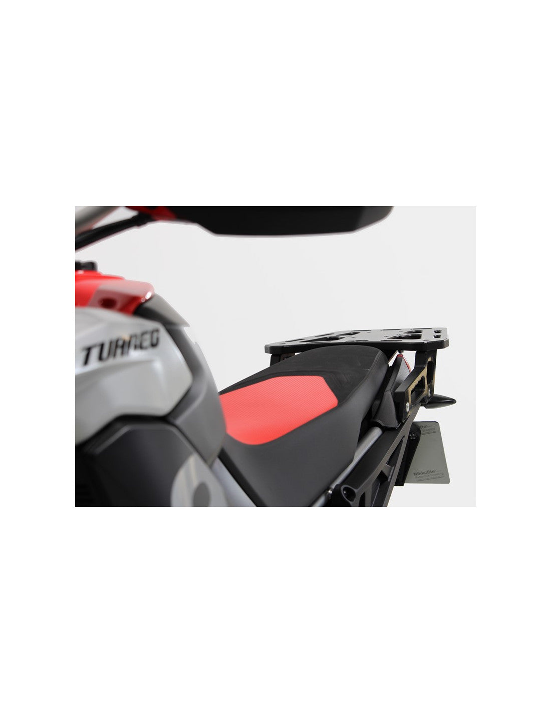 Left side of the 15mm thick HDPE plastic rear rack for Aprilia Tuareg 660