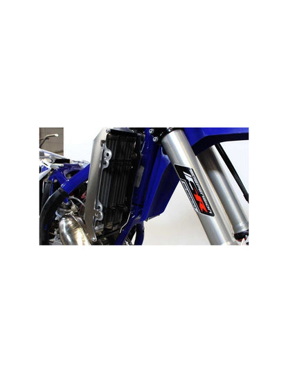 Front view of the radiator braces in aluminum for Sherco SE125