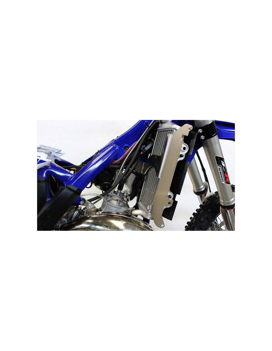 Side view of the radiator braces in aluminum for Sherco SE125