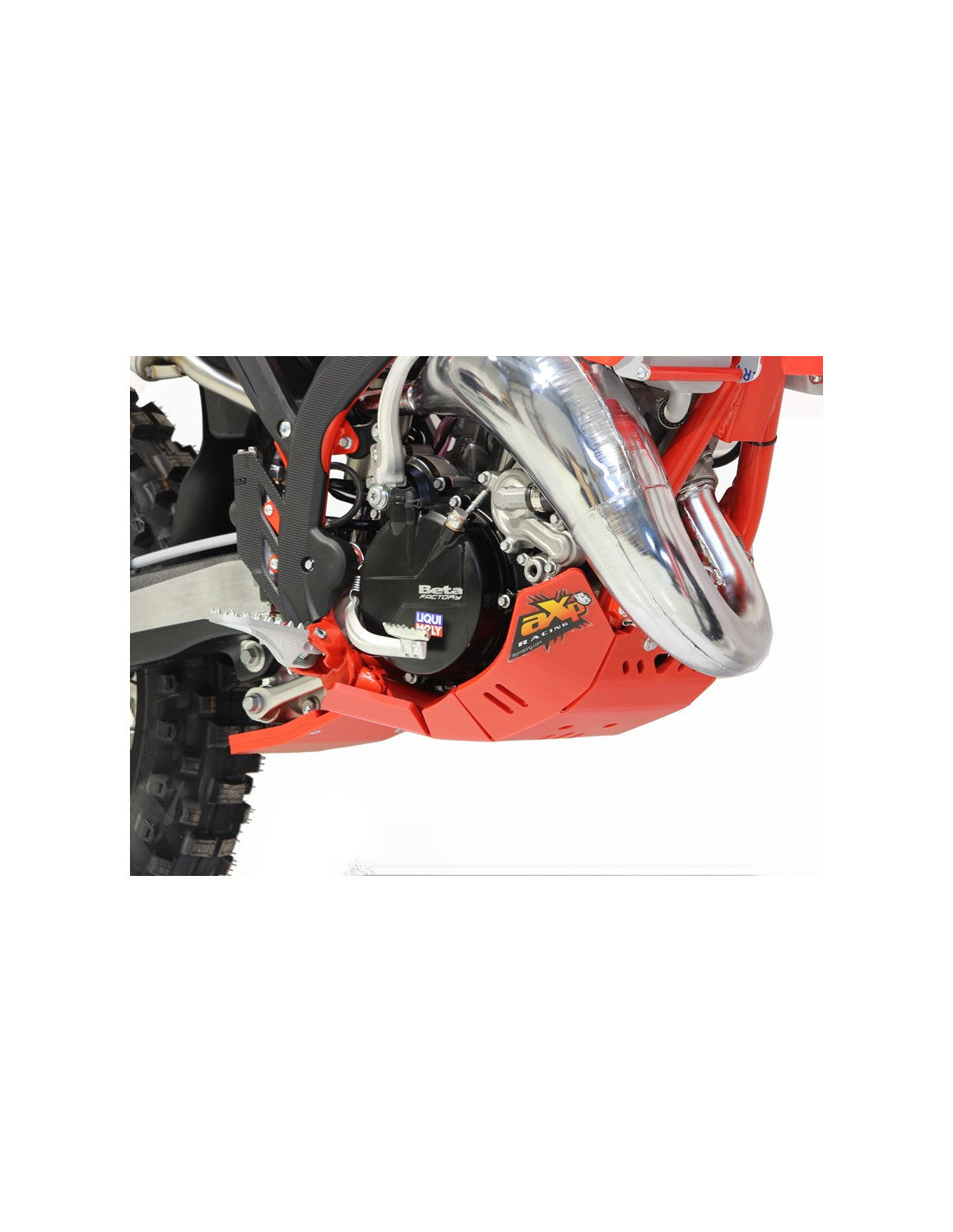 Côté droit du sabot rouge en plastique PEHD avec protection de biellette pour Beta 125RR - 200RR