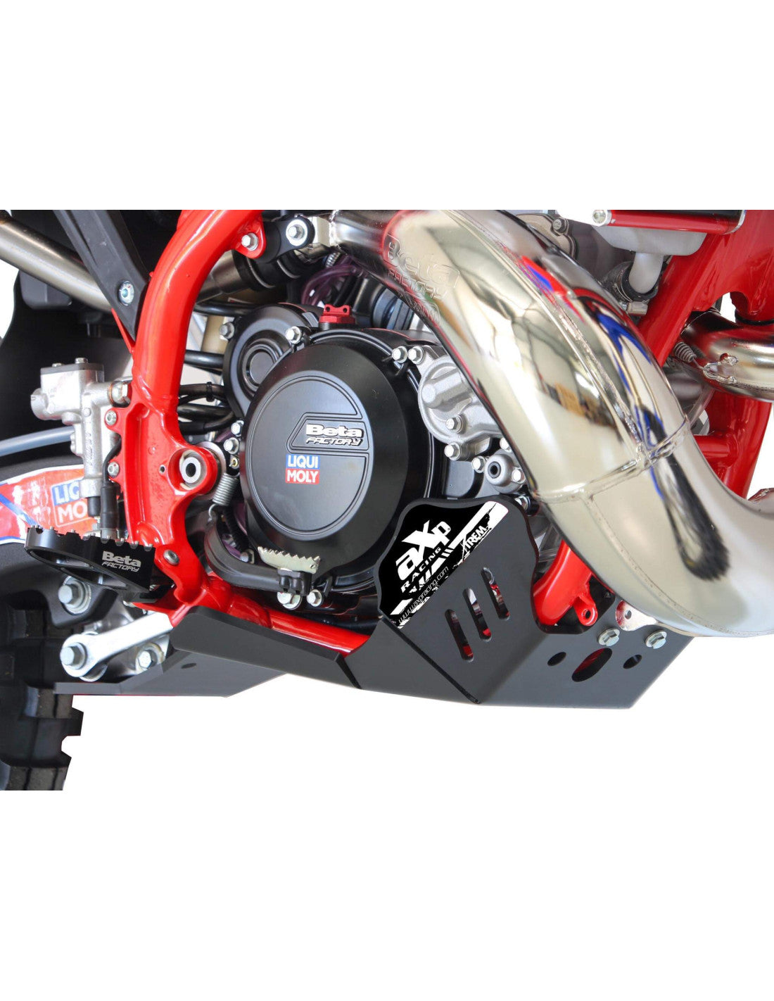 Black HDPE plastic skid plate with linkage guard for Beta 250RR Racing et 300RR Racing