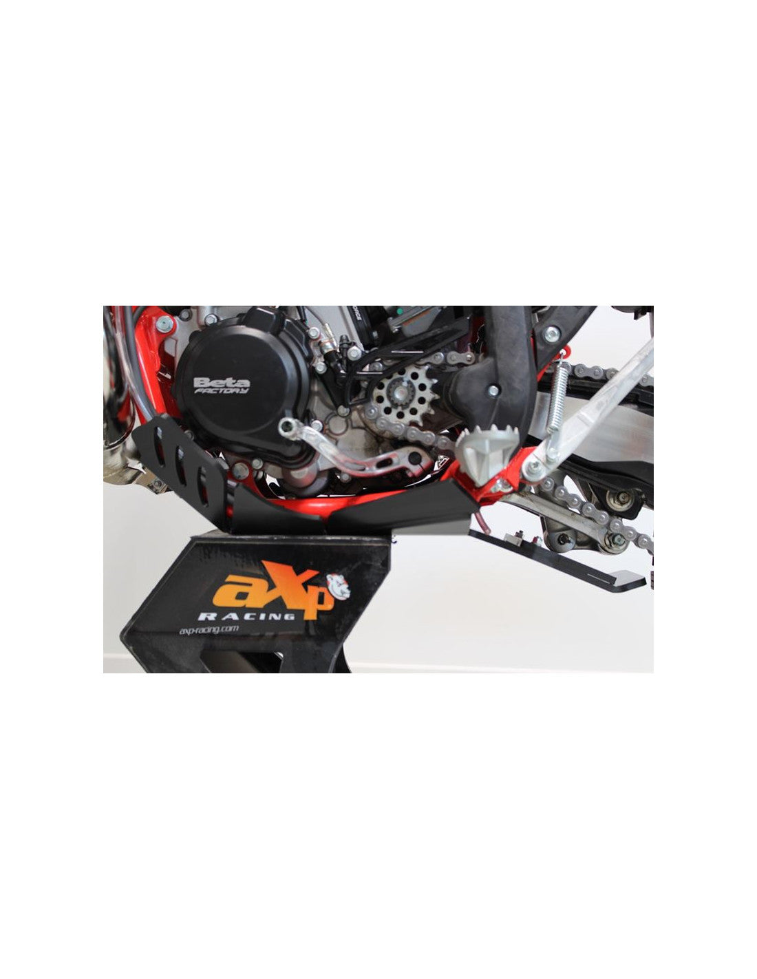 Côté gauche du sabot noir en plastique PEHD avec protection de biellette pour Beta 250RR - 300RR