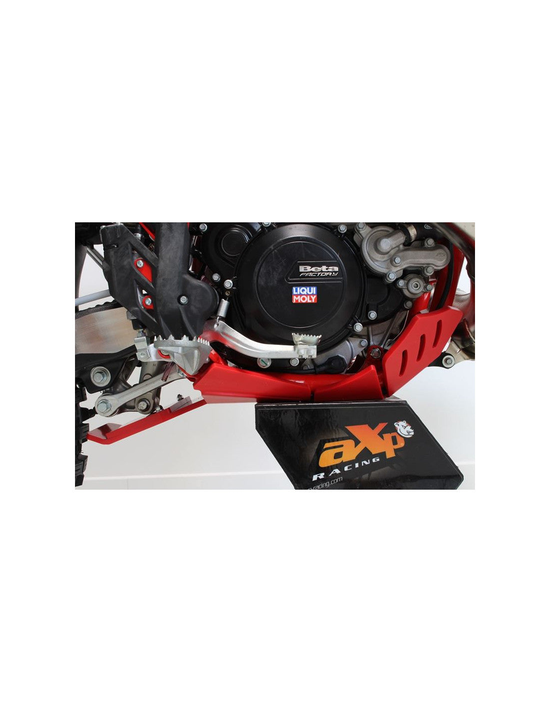 Côté droit du sabot rouge en plastique PEHD avec protection de biellette pour Beta 250RR - 300RR