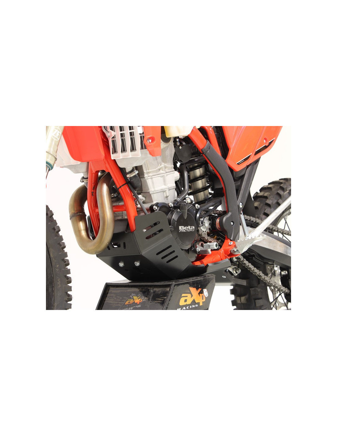 Côté gauche du sabot noir en plastique PEHD avec protection de biellette pour Beta 350RR - 500RR
