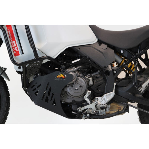 AXP Skid Plate Ducati DESERT X ( 2022 - 2023 ) / To fit Hepco & Becker crash bars - Black