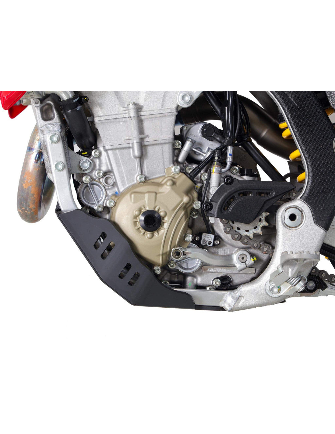 Côté gauche du sabot noir en plastique PEHD 6mm pour Ducati Desmo450 MX