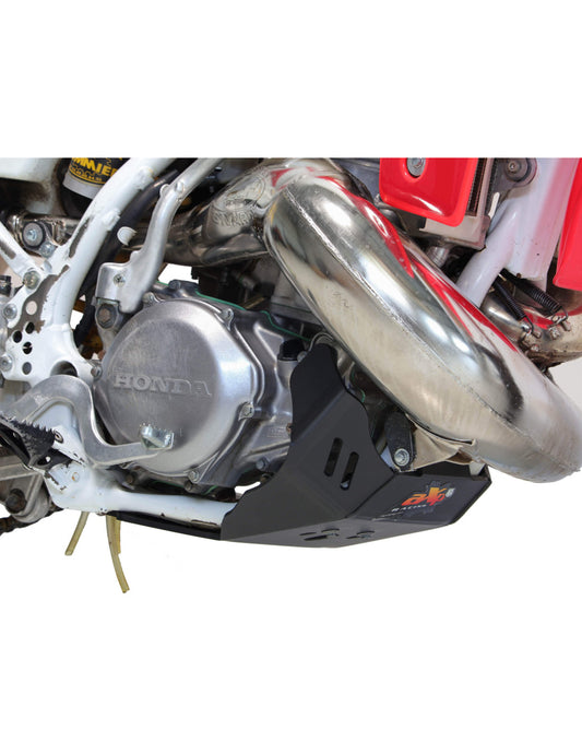 Right side of the 6mm black HDPE plastic skid plate for Honda CR500