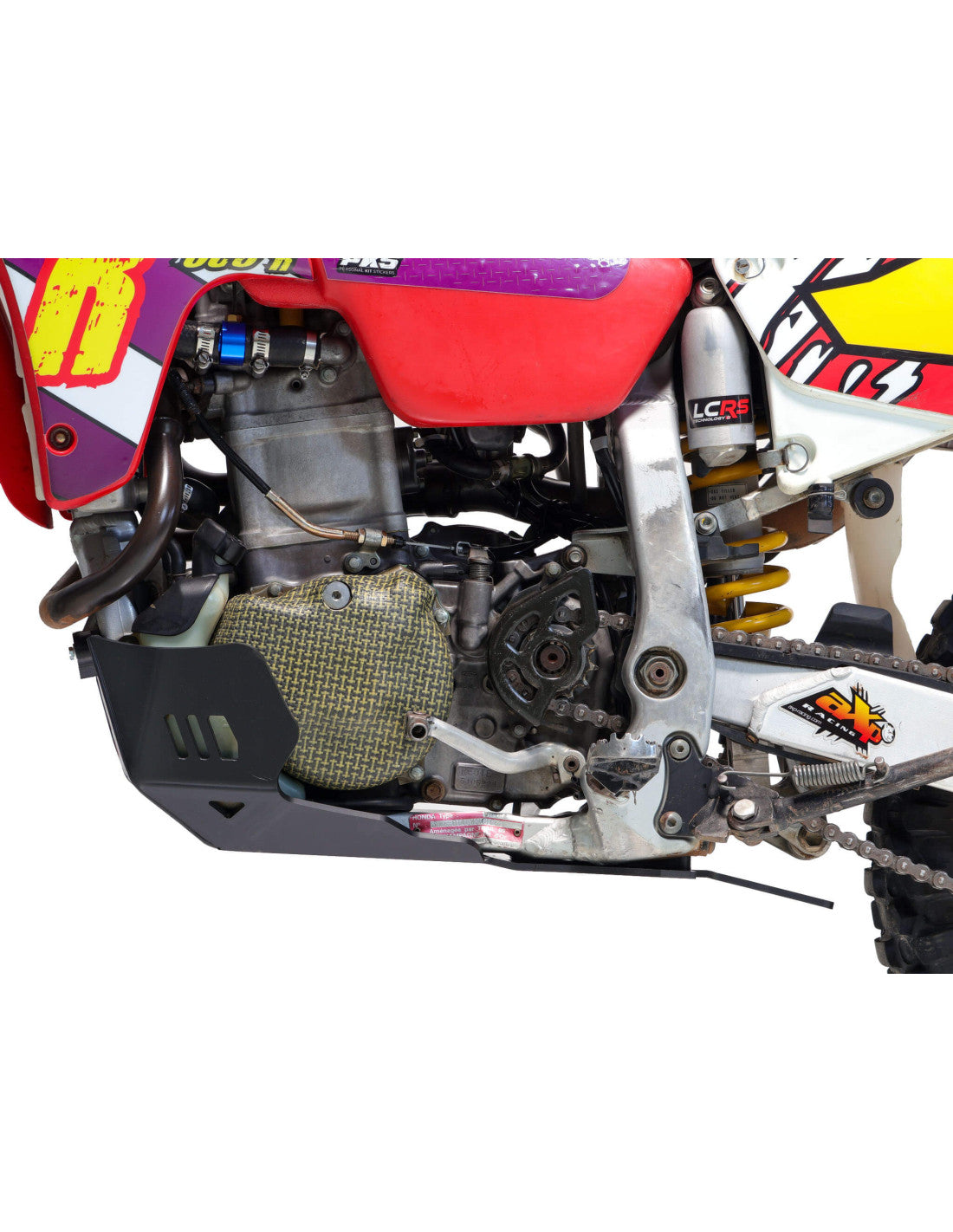 Côté gauche du sabot noir en plastique PEHD 6mm avec protection de biellette pour Honda XR650R