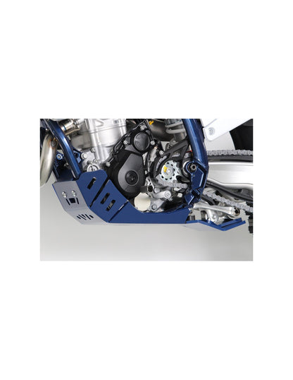 Côté gauche du sabot bleu en plastique PEHD avec protection de biellette pour Husqvarna FC250 - FC350