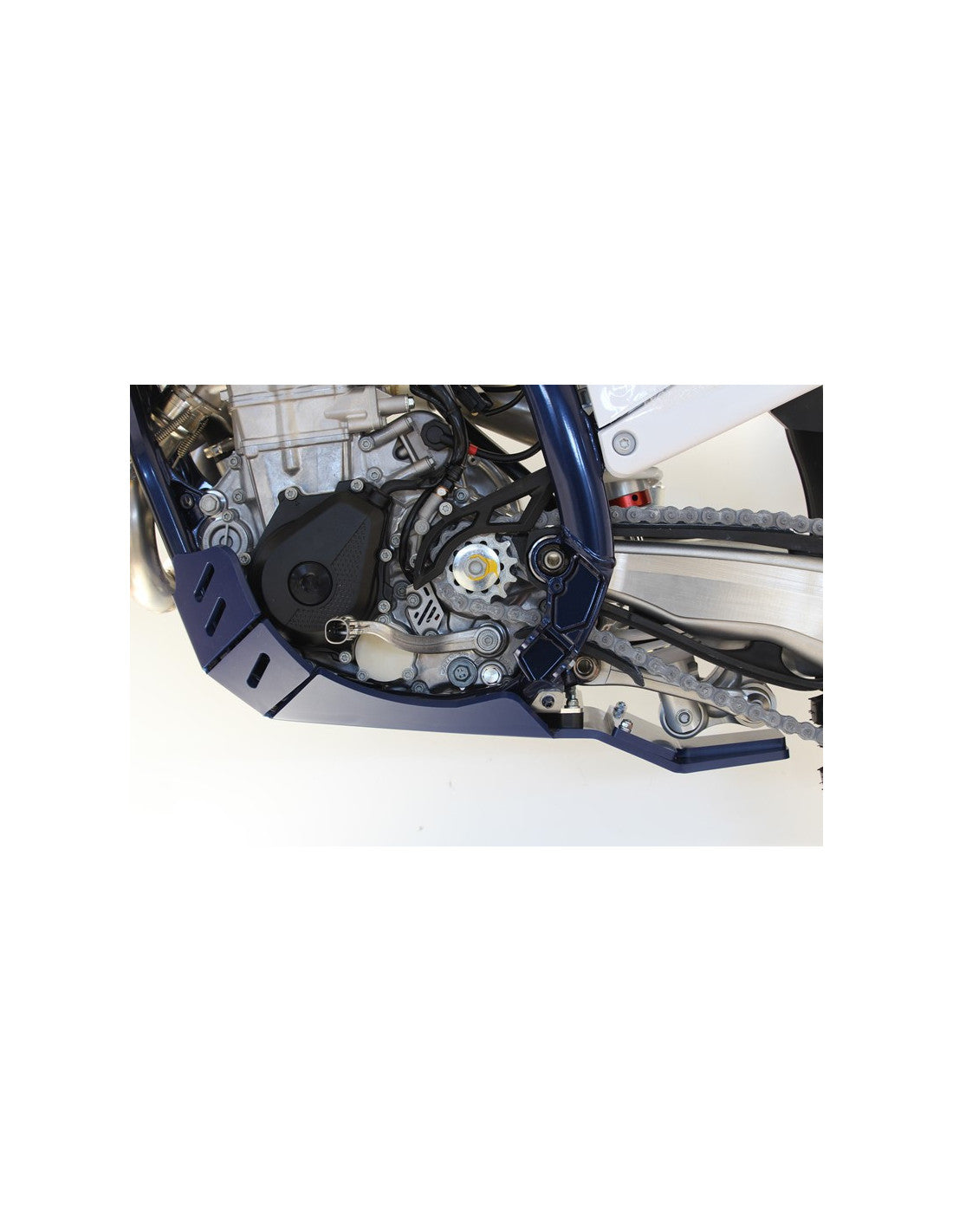 Côté gauche du sabot bleu en plastique PEHD avec protection de biellette pour Husqvarna FC450 - FE450