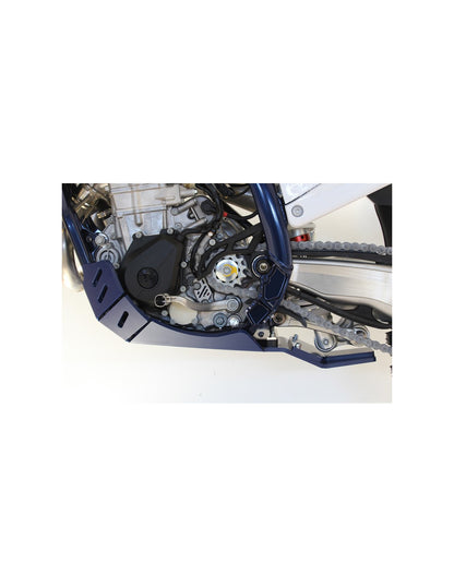 Côté gauche du sabot bleu en plastique PEHD avec protection de biellette pour Husqvarna FC450 - FE450