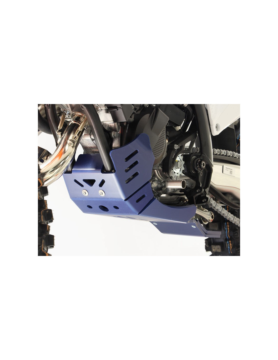 Côté gauche du sabot bleu en plastique PEHD avec protection de biellette pour Husqvarna TC125 - TE150