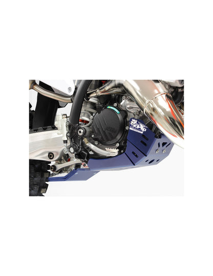 Côté droit du sabot bleu en plastique PEHD avec protection de biellette pour Husqvarna TC125 - TE150