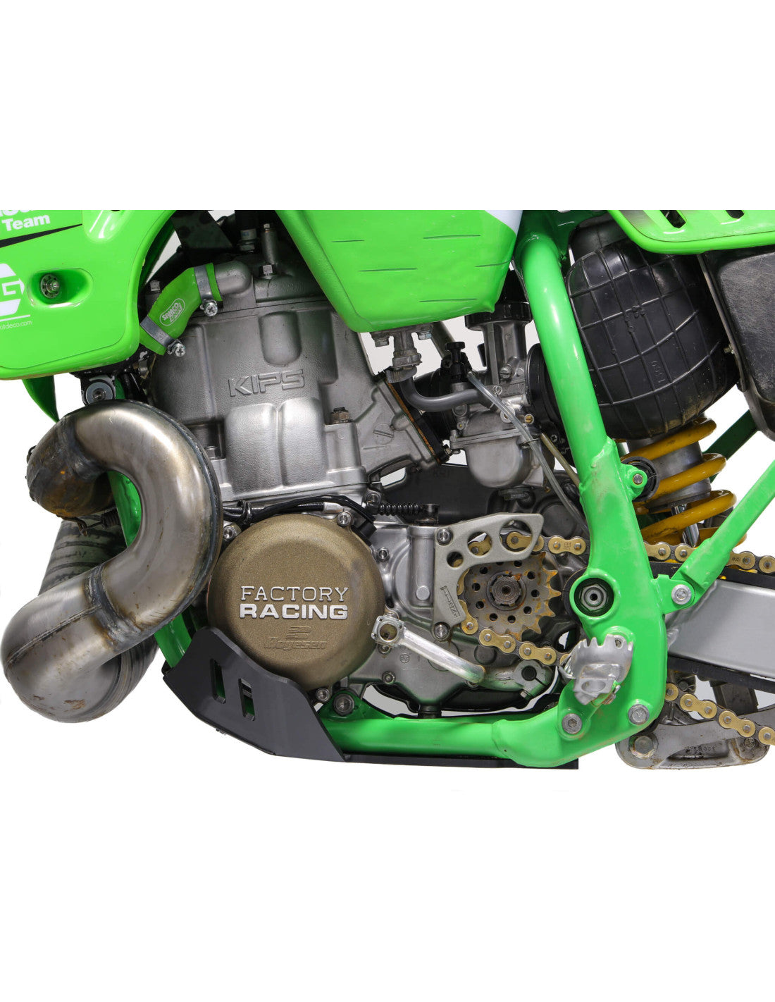 Côté gauche du sabot en plastique PEHD pour Kawasaki KX250 y KX500