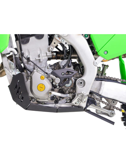 Côté droit du sabot noir en plastique PEHD avec protection de biellette pour Kawasaki KX250 / KX250X