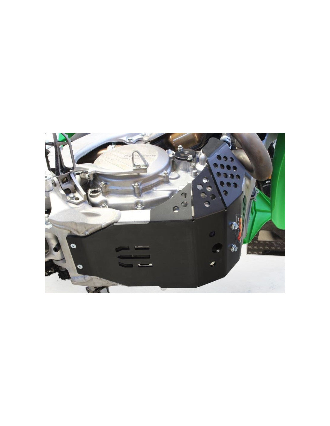 Vue du dessous du sabot en plastique PEHD pour Kawasaki KX450