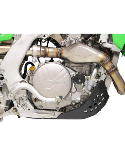 Right side of the 6mm black HDPE plastic skid plate for Kawasaki KX450
