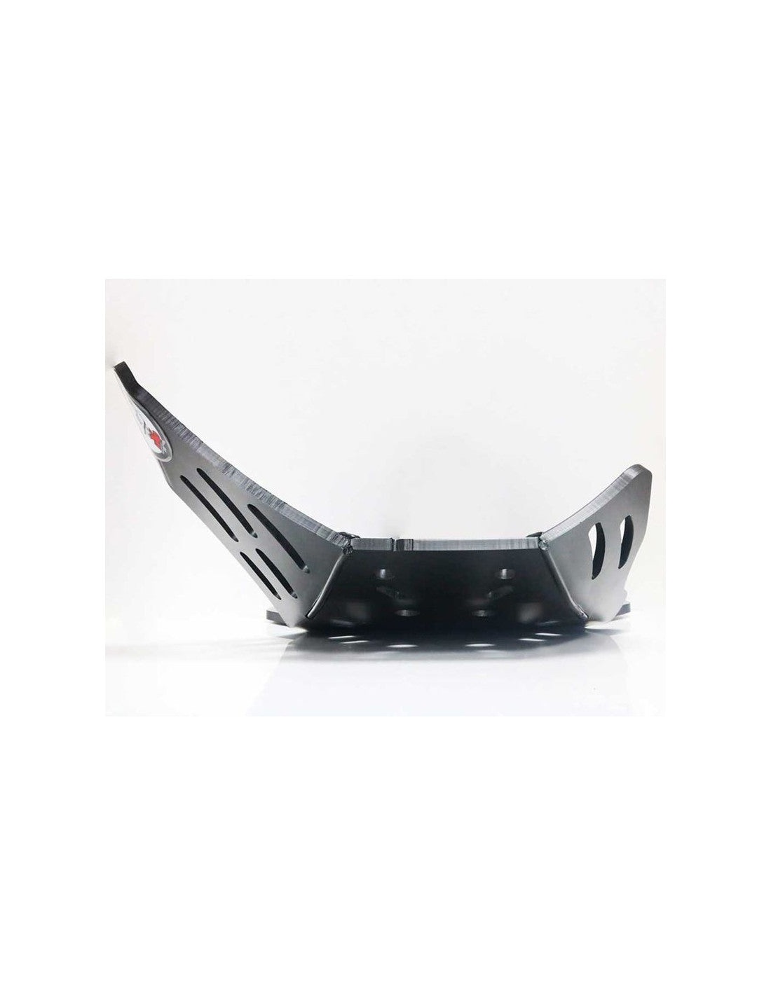Vue frontale du sabot en plastique PEHD 6mm pour Kawasaki KX85
