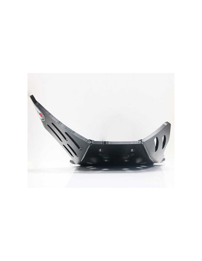 Vue frontale du sabot en plastique PEHD 6mm pour Kawasaki KX85