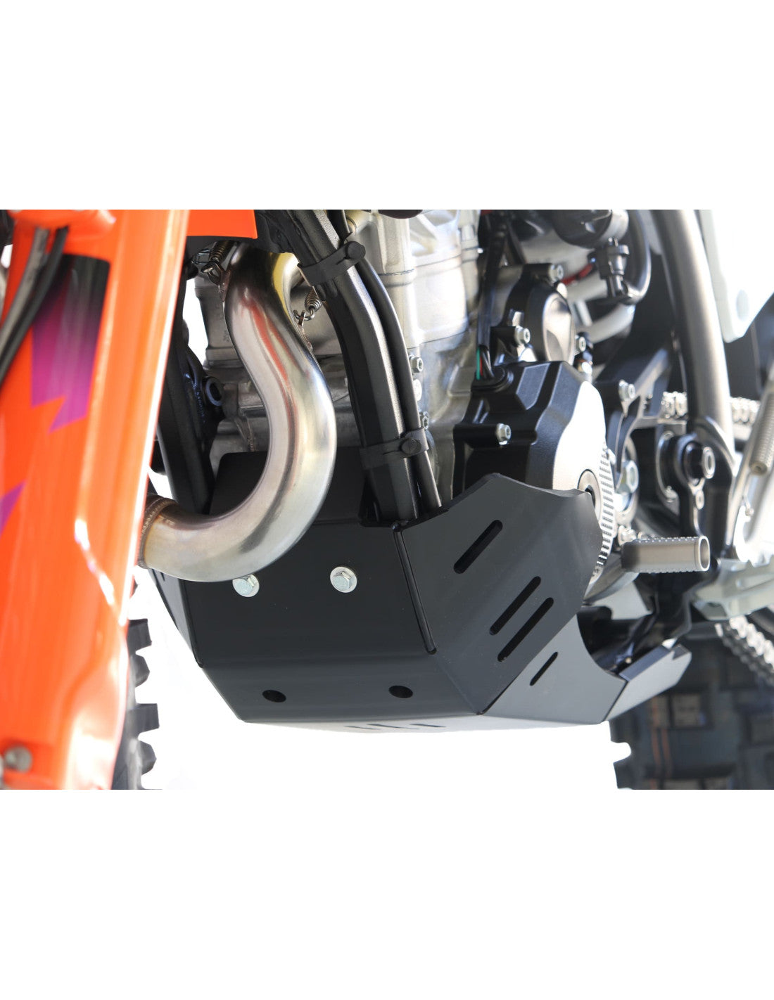 Côté gauche du sabot en plastique PEHD noir pour KTM 250EXCF et 350EXCF