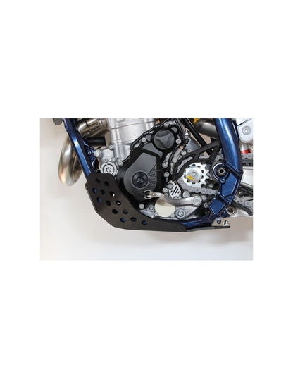 Left side of the black HDPE plastic skid plate for KTM - Husqvarna