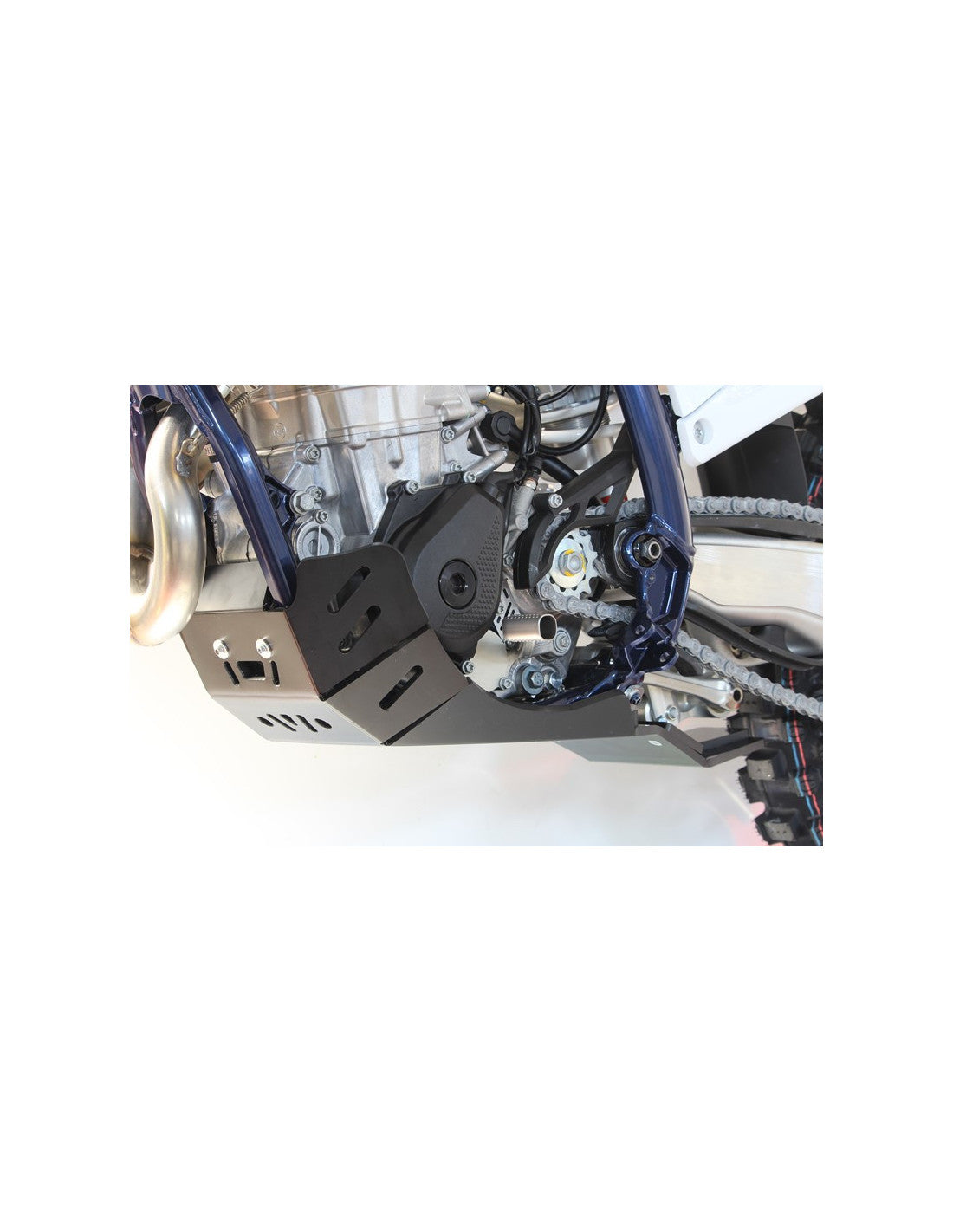 Côté gauche du sabot noir en plastique PEHD avec protection de biellette pour KTM - Husqvarna