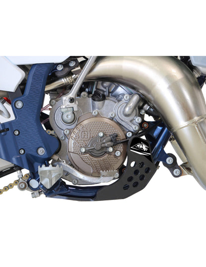 Right side of the 6mm black HDPE plastic skid plate for KTM 65SX / Husqvarna TC65 / GasGas MC65